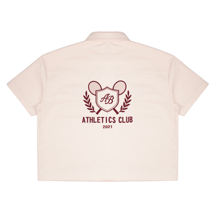 boxy polo shirt | athletics club in crème