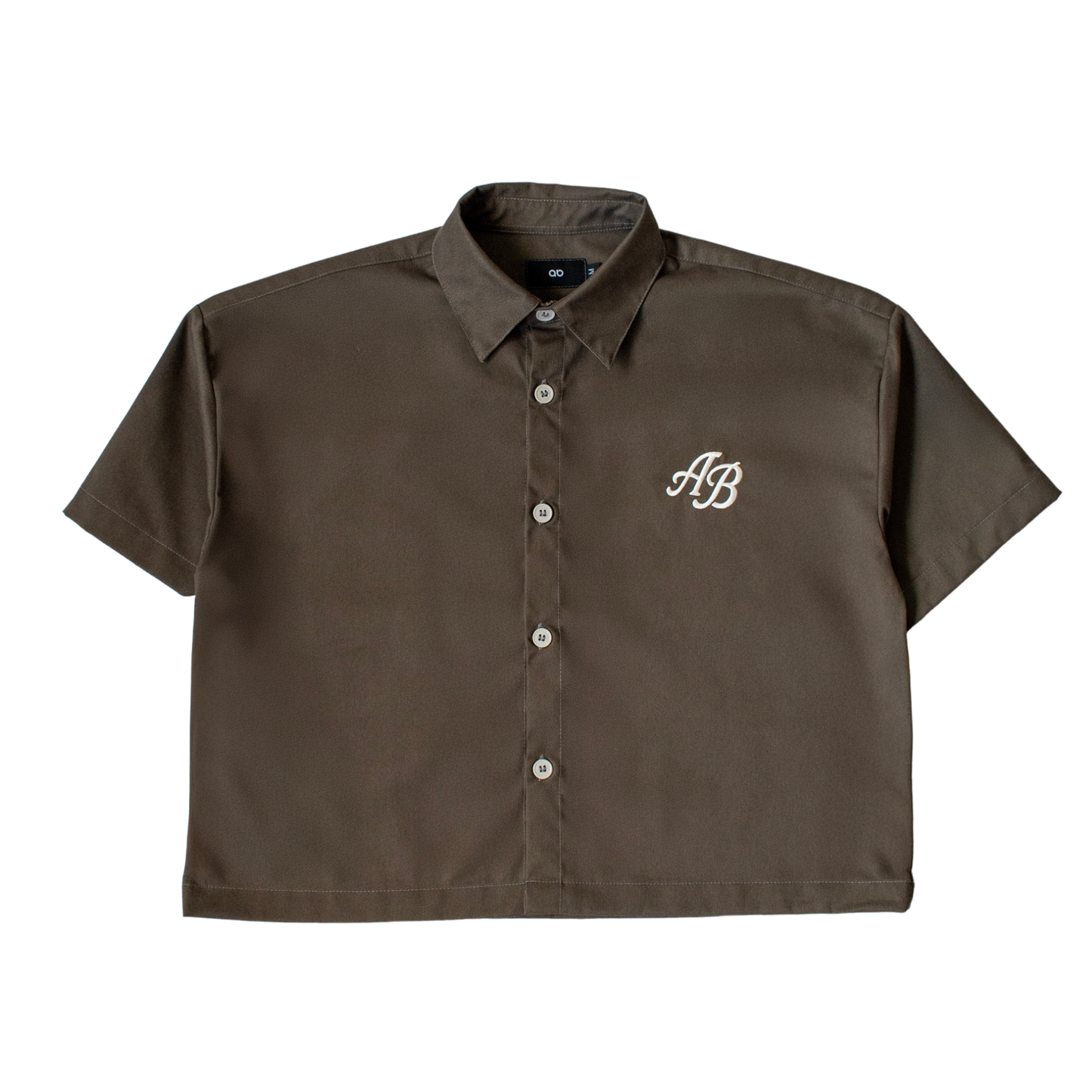 boxy cropped polo shirt | earth