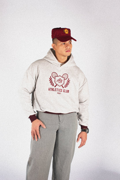 oversized box hoodie | athletics club in ash & auburn