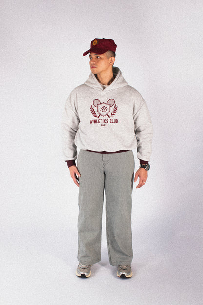 oversized box hoodie | athletics club in ash & auburn