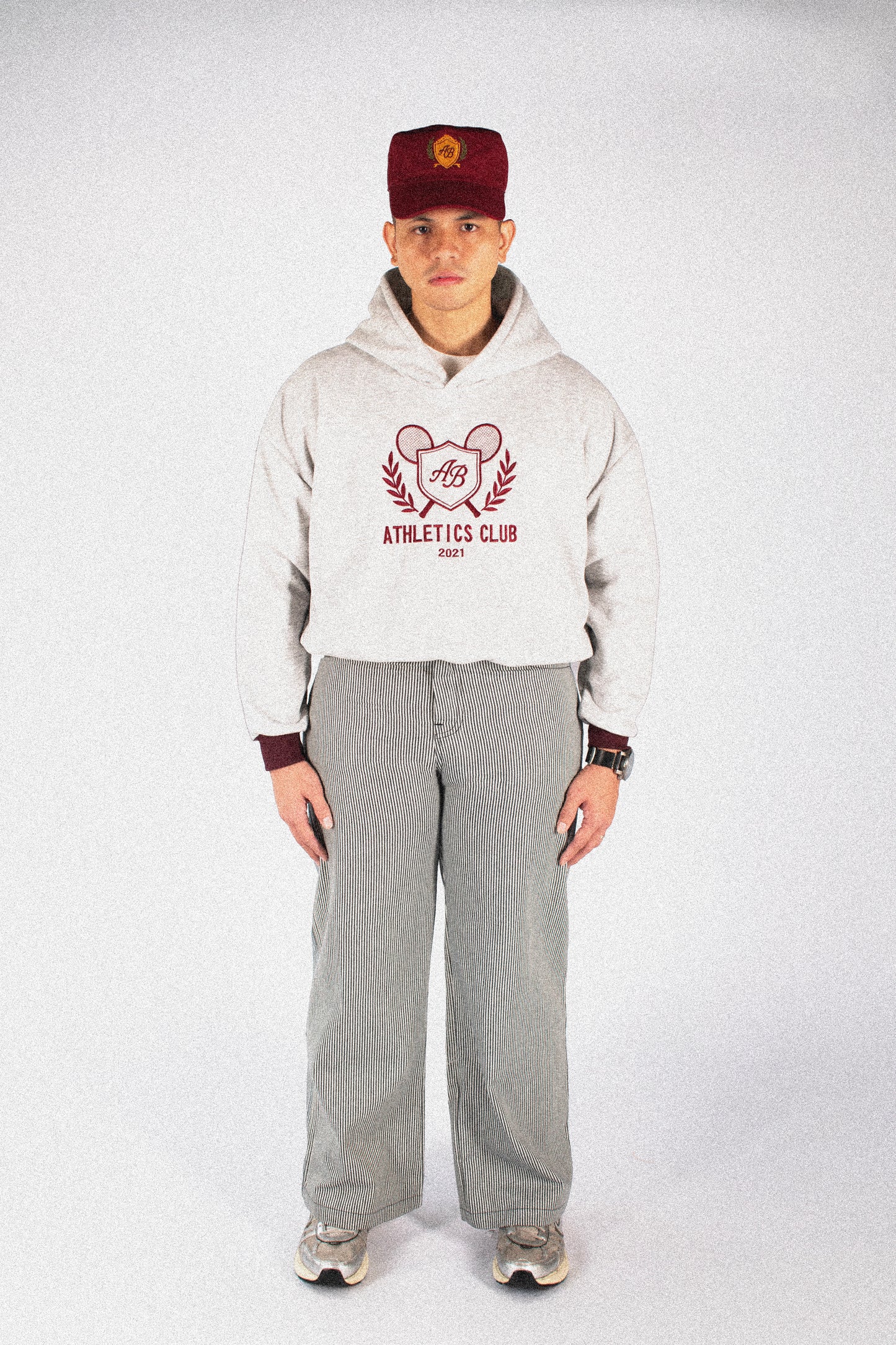 oversized box hoodie | athletics club in ash & auburn