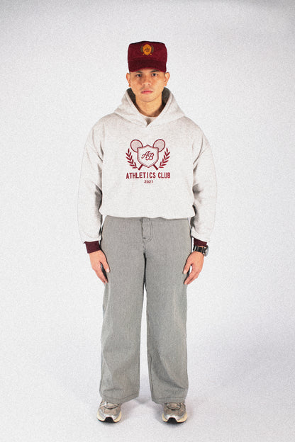 oversized box hoodie | athletics club in ash & auburn
