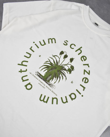 everyday tee | 250gsm | botanist collection | anthurium scherzerianum