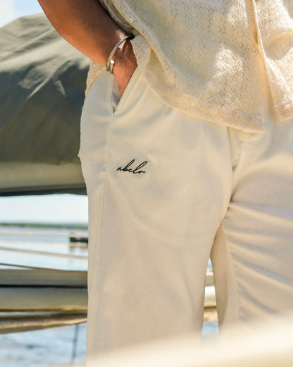 pleated trousers | wide & straight | woven | endless summer | blanc