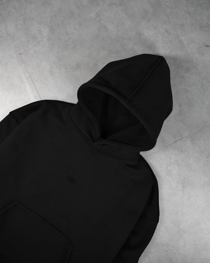 oversized hoodie | extra thick&heavy | "almost blank" | black