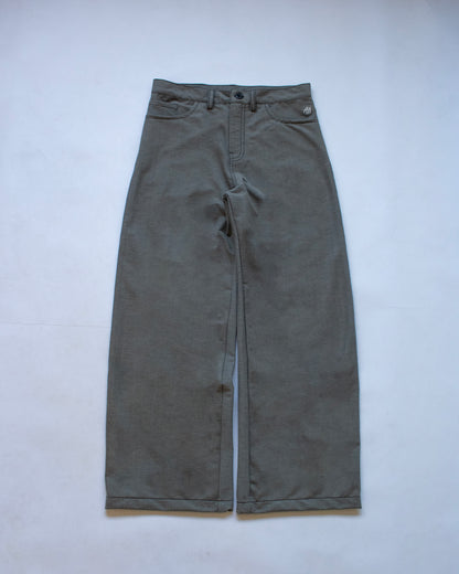 wide-leg trousers | soft gray