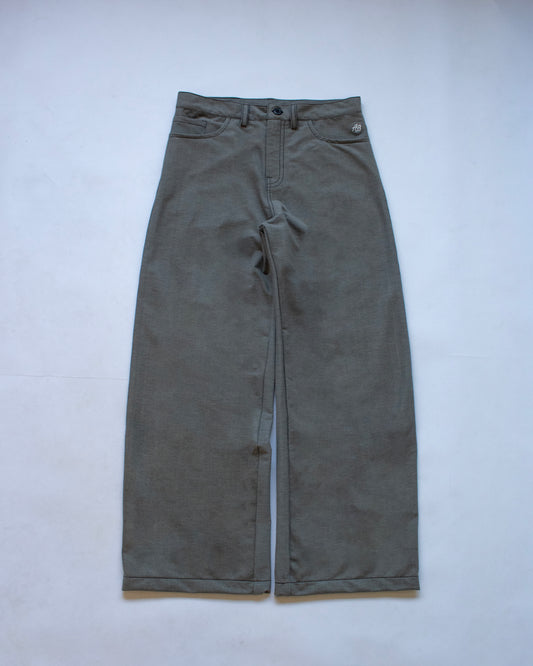 wide-leg trousers | soft gray