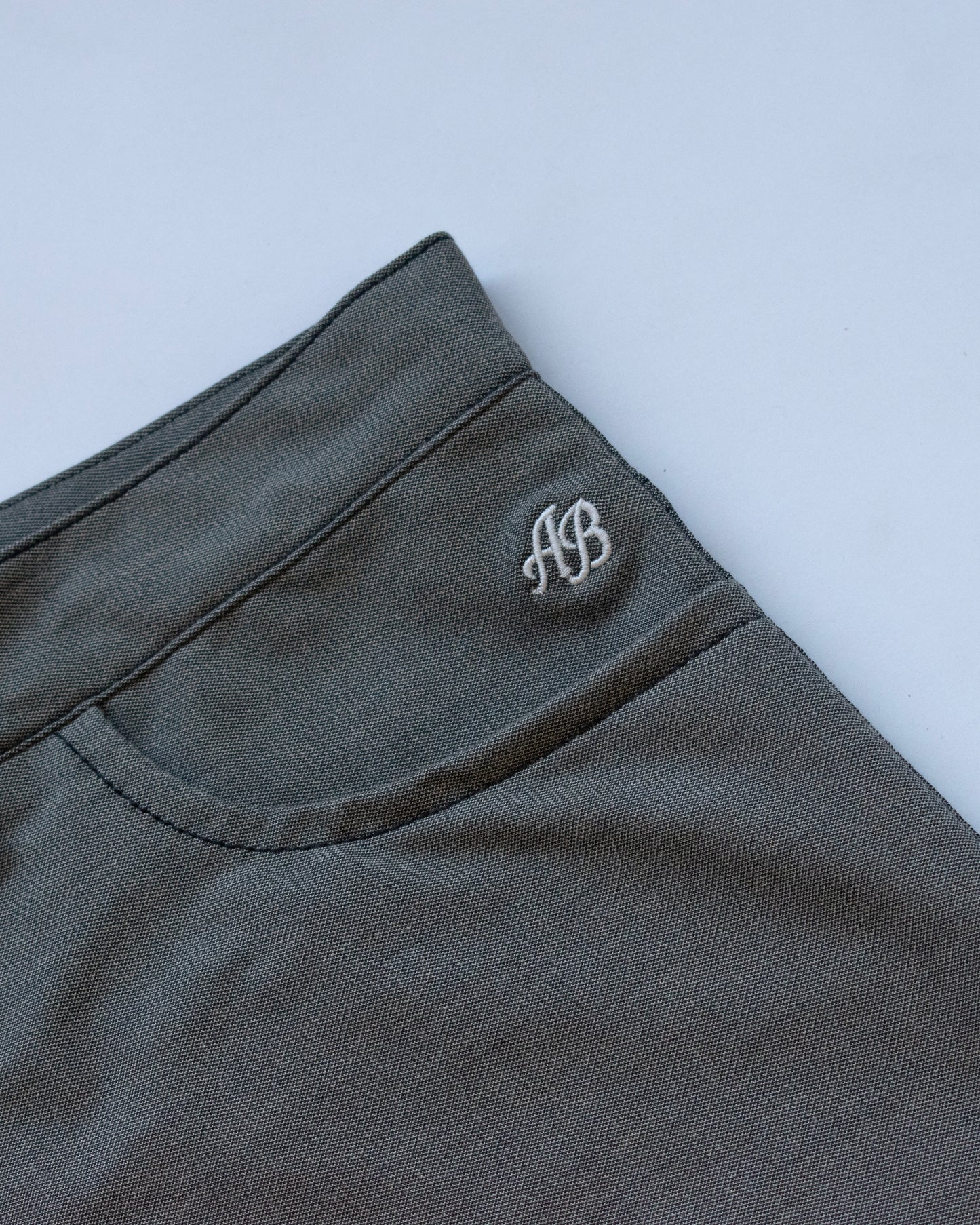 wide-leg trousers | soft gray