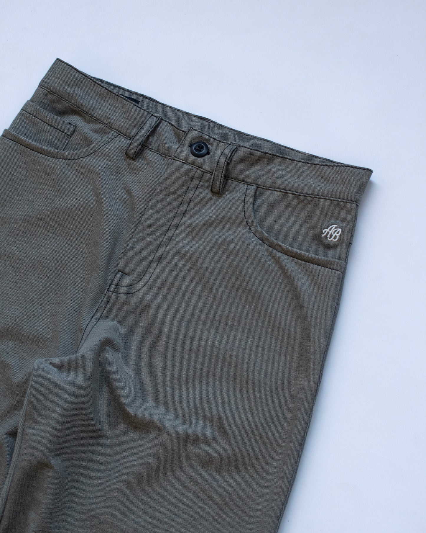 wide-leg trousers | soft gray