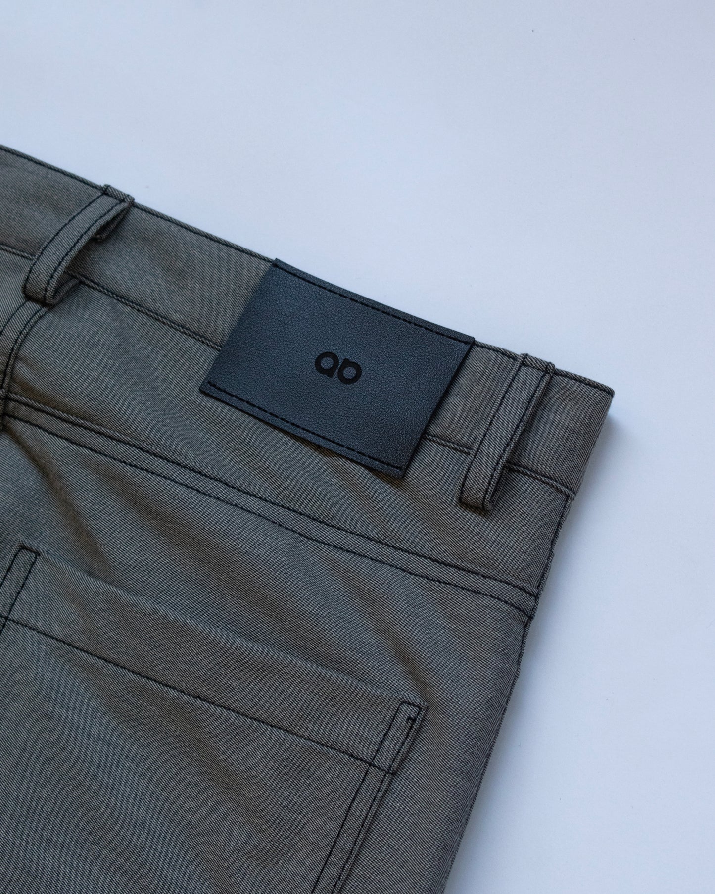 wide-leg trousers | soft gray