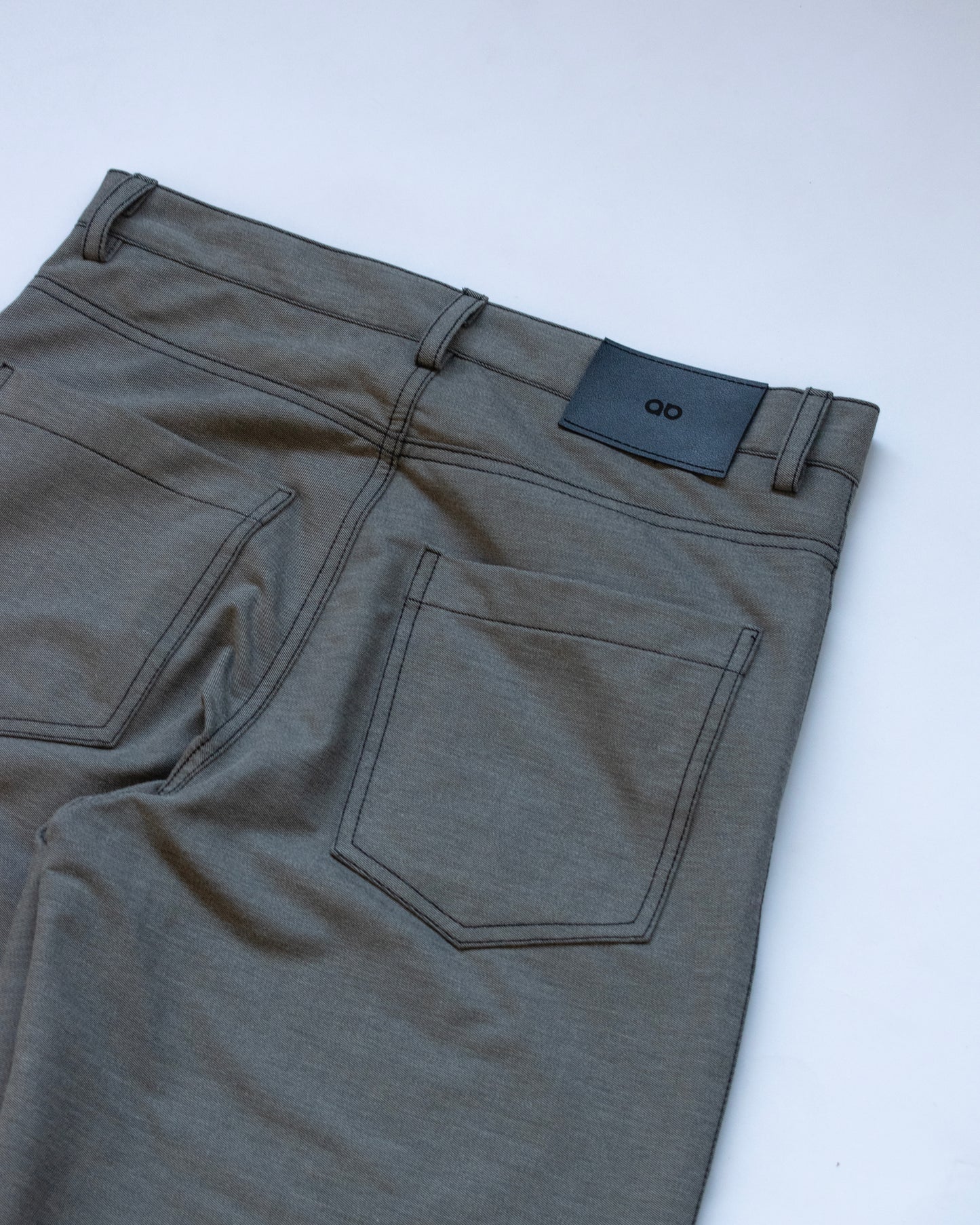 wide-leg trousers | soft gray