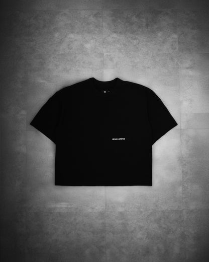 oversized tee | "cropped and box" fit | 260gsm | lifestyle shirt | black