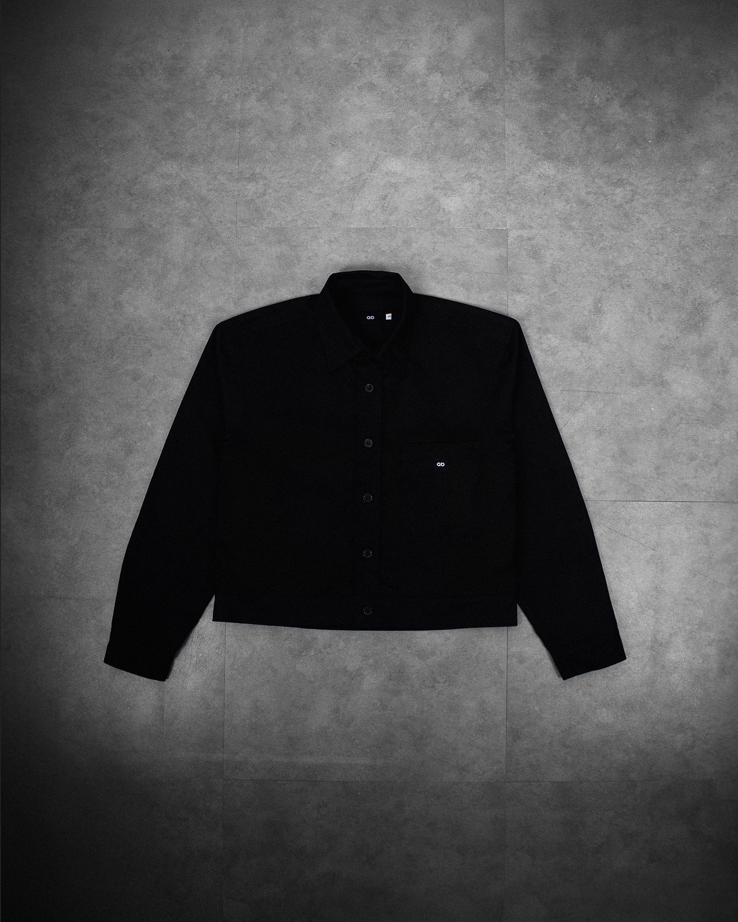 utility jacket | cropped | relaxed fit | button-down | classic twill | black