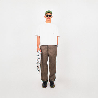 work trousers | hybrid belt-loop | loose-fit | classic twill | olive