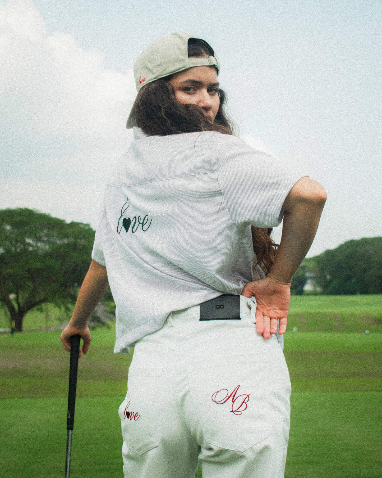 cropped polo shirt | button-down | drop shoulder | box fit | vintage striped | french linen | snow