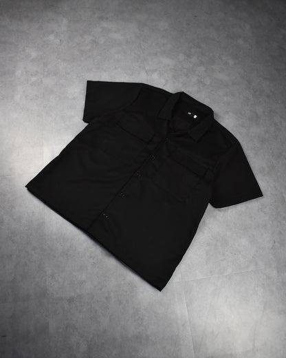work polo shirt I | button-down | classic twill | black
