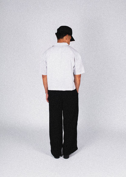 wide & pleated smart trousers | black