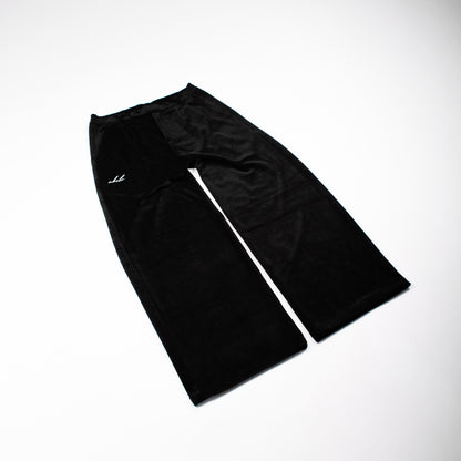 wide & straight pleated trousers | midnight cord