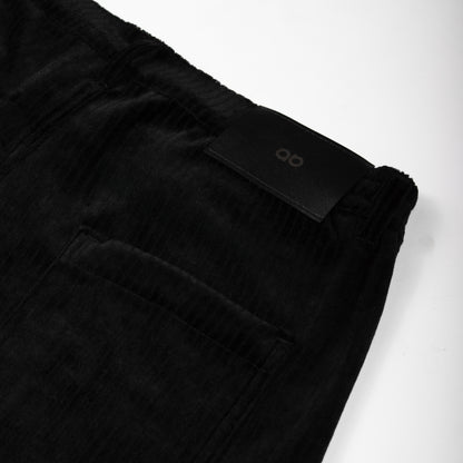 wide & straight pleated trousers | midnight cord