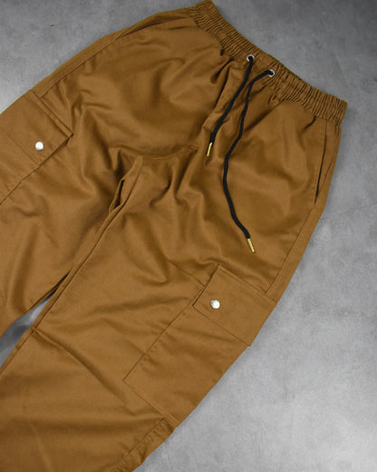 cargo pants | wide & straight | double-snap | caramel