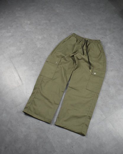 cargo pants | wide & straight | double-snap | mossy taupe