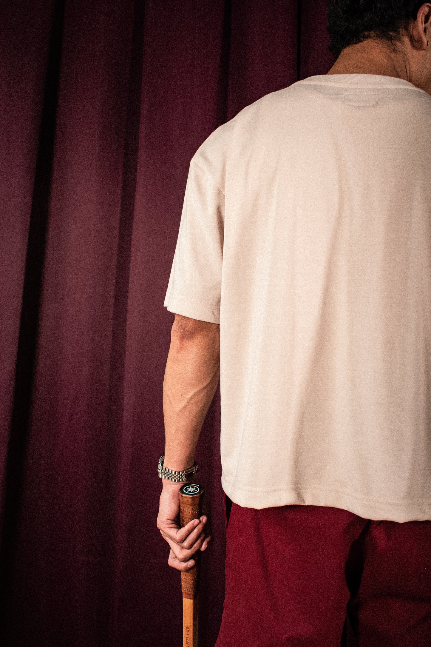 oversized box tee | athletics club in crème