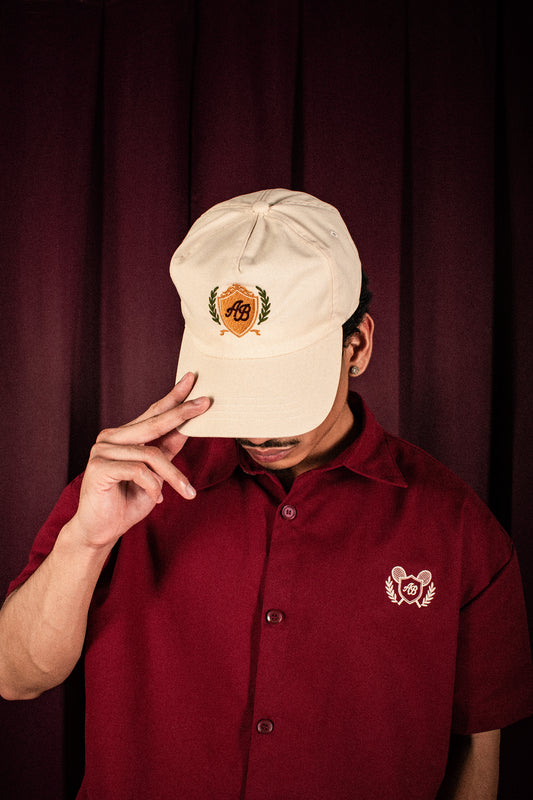 5 panel court classic hat | athletics club in crème