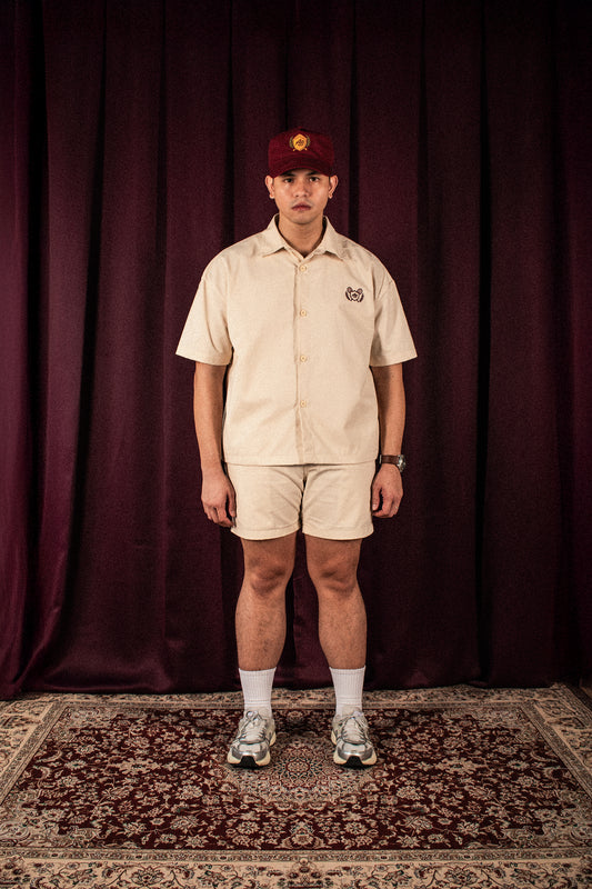 boxy polo shirt | athletics club in crème