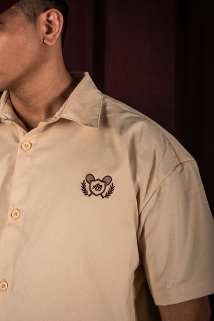 boxy polo shirt | athletics club in crème