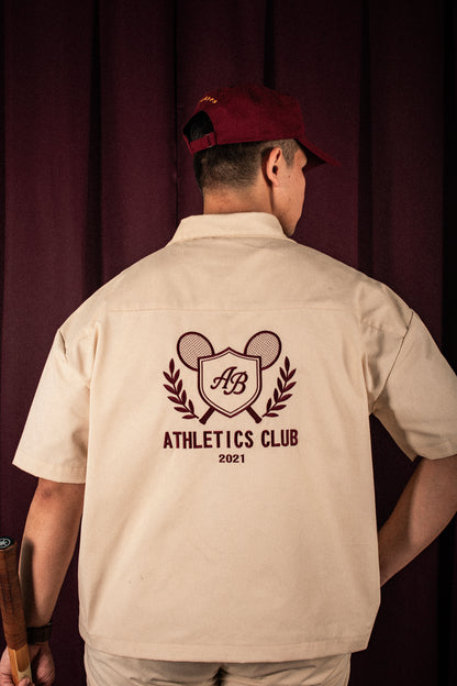boxy polo shirt | athletics club in crème