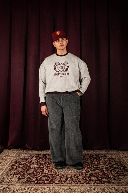 oversized box sweater | athletics club in ash & auburn