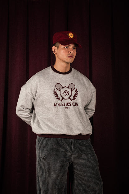 oversized box sweater | athletics club in ash & auburn