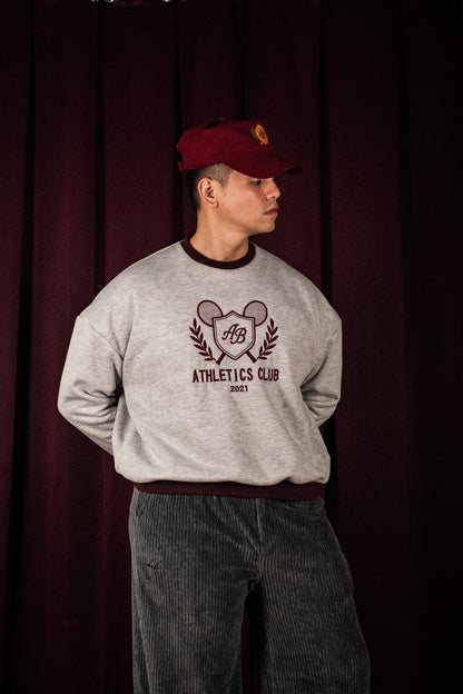 oversized box sweater | athletics club in ash & auburn