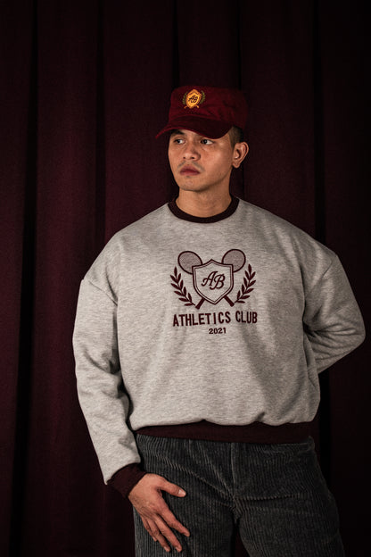 oversized box sweater | athletics club in ash & auburn