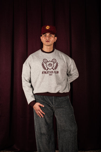 oversized box sweater | athletics club in ash & auburn