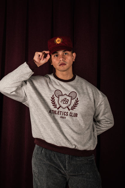 oversized box sweater | athletics club in ash & auburn