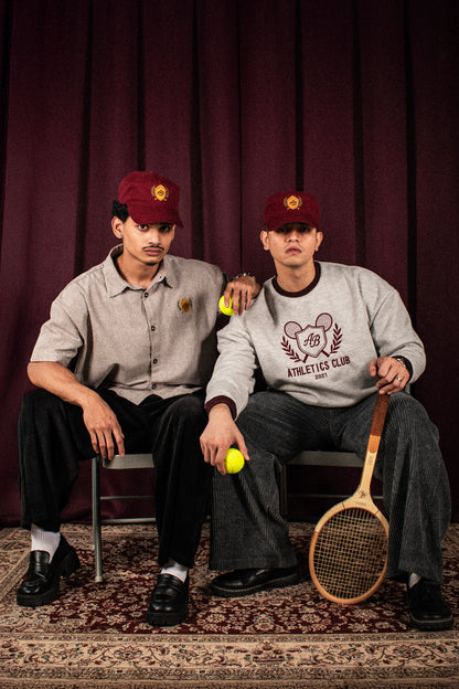 oversized box sweater | athletics club in ash & auburn