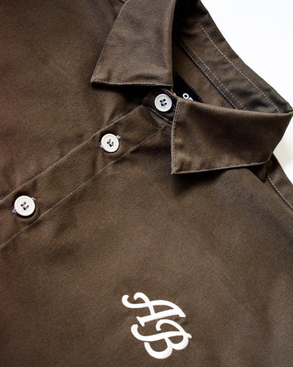 boxy cropped polo shirt | earth