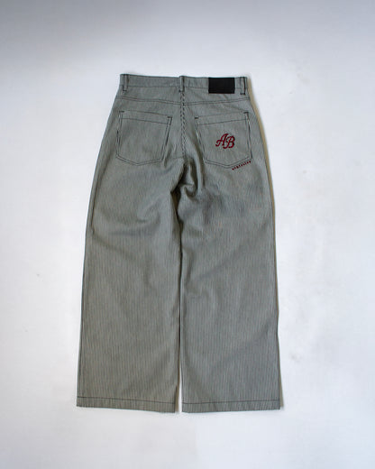 wide-leg trousers | ash stripes