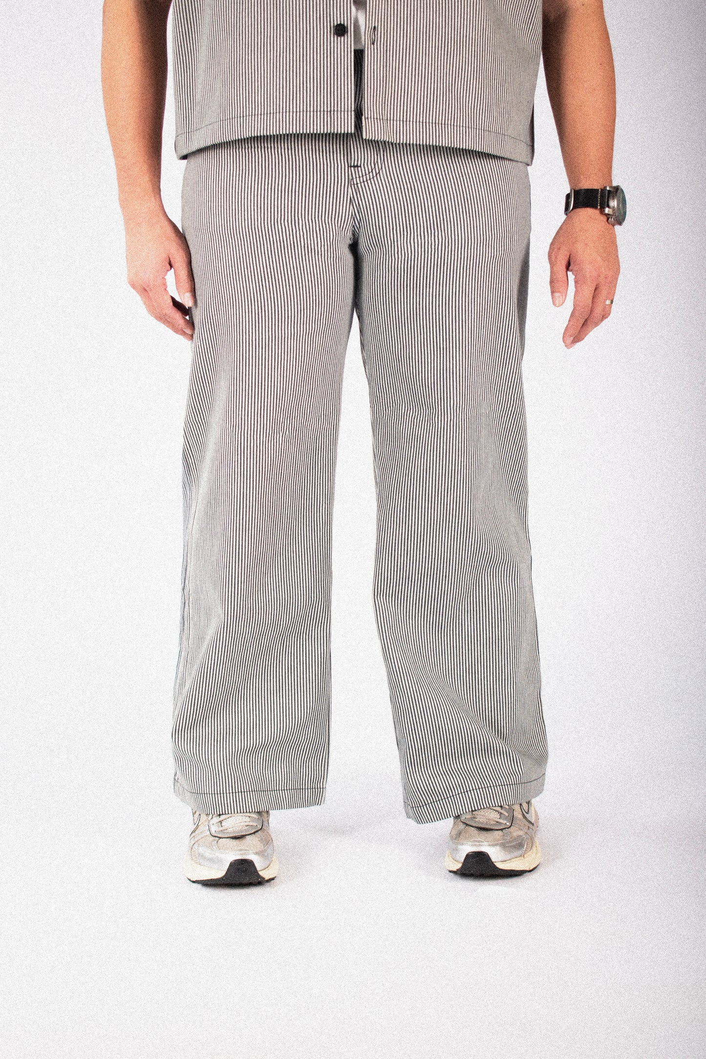 wide-leg trousers | ash stripes