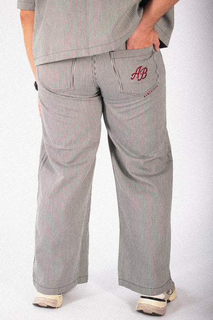 wide-leg trousers | ash stripes