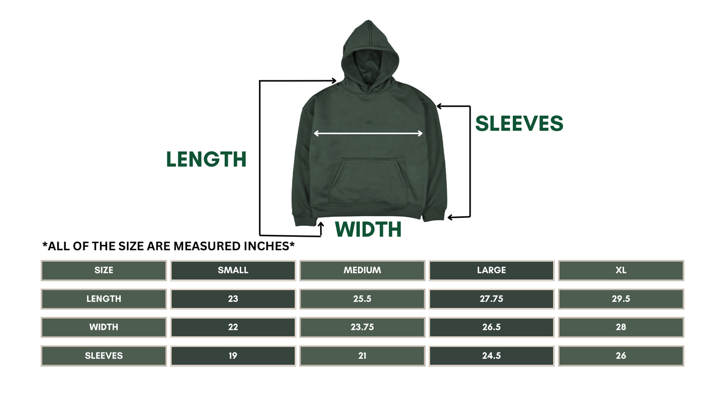 oversized hoodie | extra thick&heavy | "almost blank" | forest