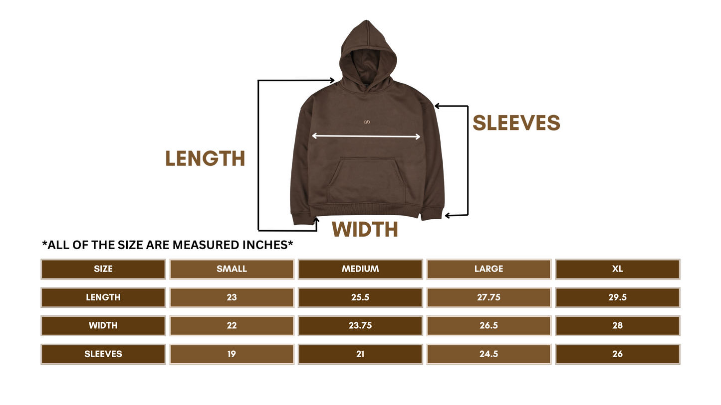 oversized hoodie | extra thick&heavy | "almost blank" | soil