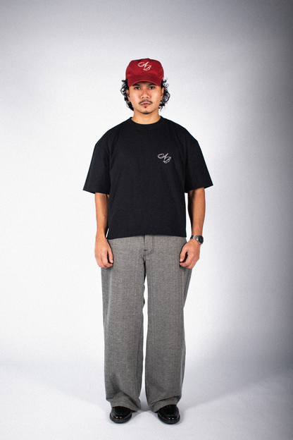 oversized boxy cropped tee | love of vintage in black