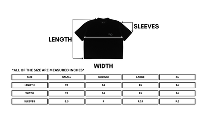 oversized tee | "cropped and box" fit | 260gsm | love of vintage | black