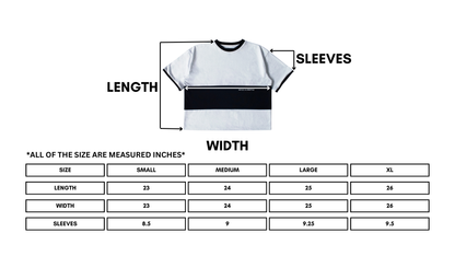 oversized tee | "cropped and box" fit | 260gsm | dual-tone | black & white