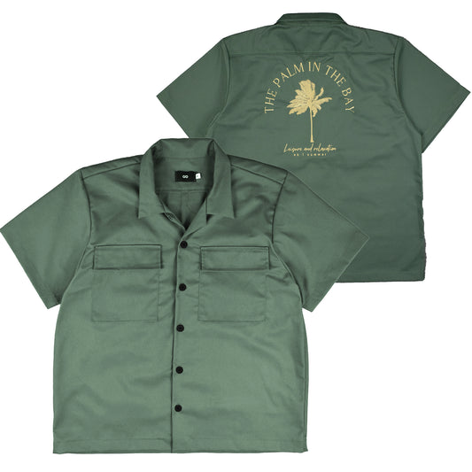 work polo shirt I | button-down | classic twill | the palm in the bay | vine