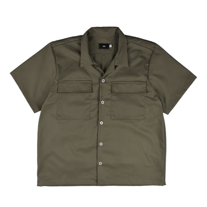 work polo shirt I | button-down | classic twill | olive