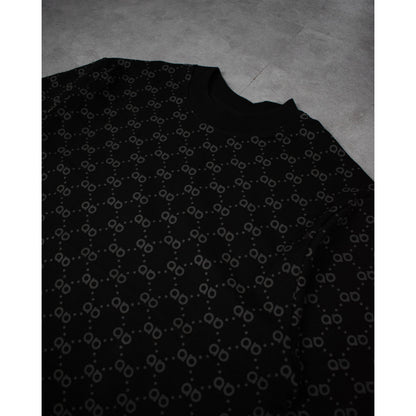 oversized tee | mock neck ep1 | 100% cotton | cropped | monogram | black