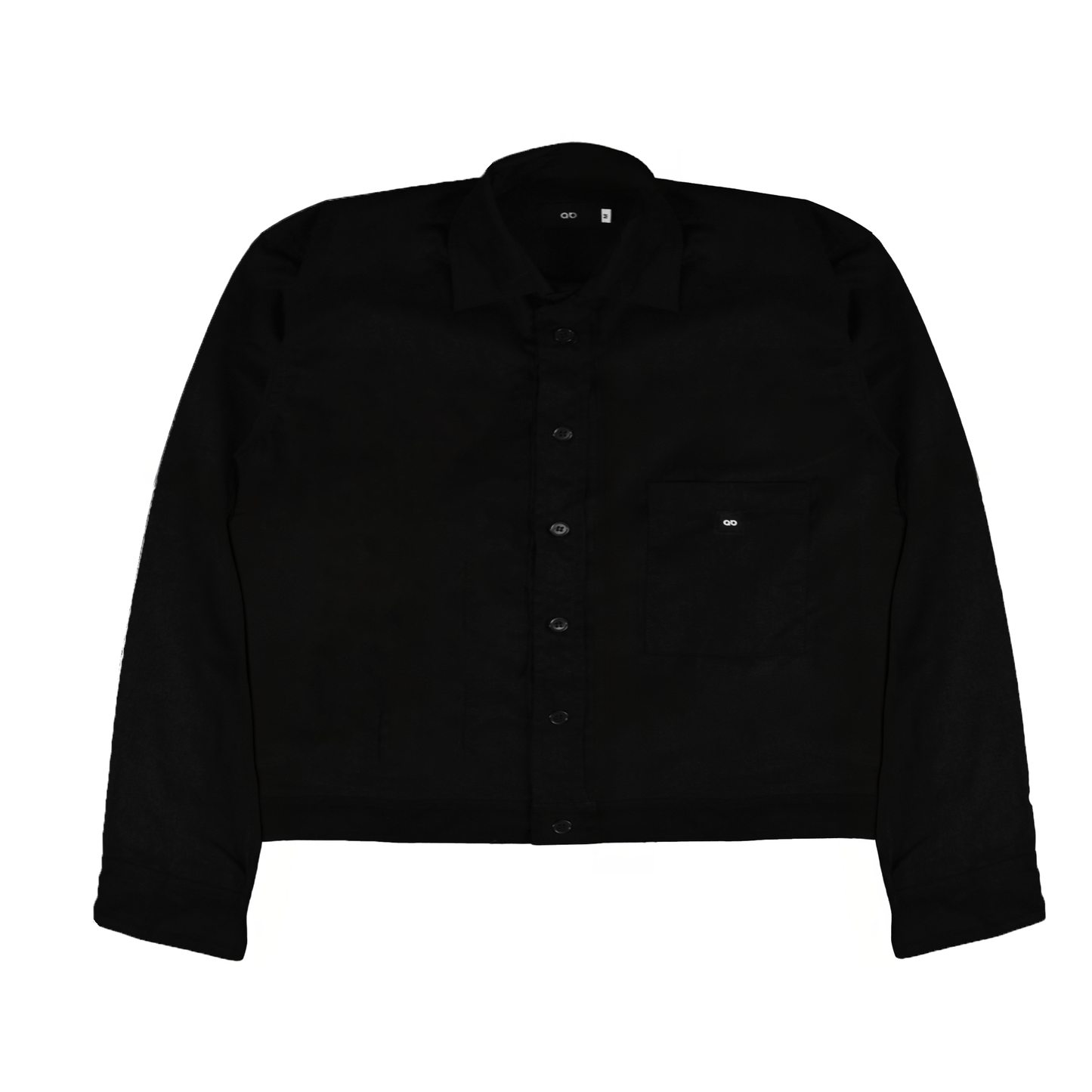 utility jacket | cropped | relaxed fit | button-down | classic twill | black